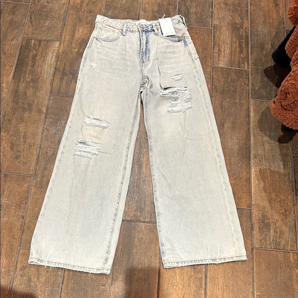 NWT Dear John Distressed Wide Leg Jeans size 27